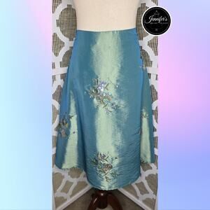 Fabulous-Ariella NWT Blue-Green Iridescent Embroidered w/Iridescent Sequin Skirt